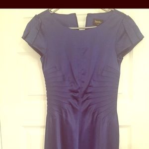 Occasion fitted knee length dress cobalt blue.
